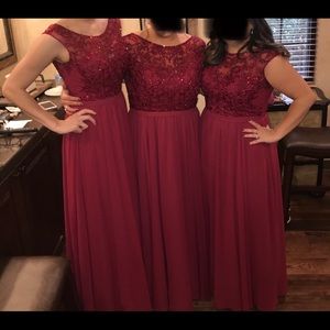 Chiffon bridesmaid dress with beaded bodice